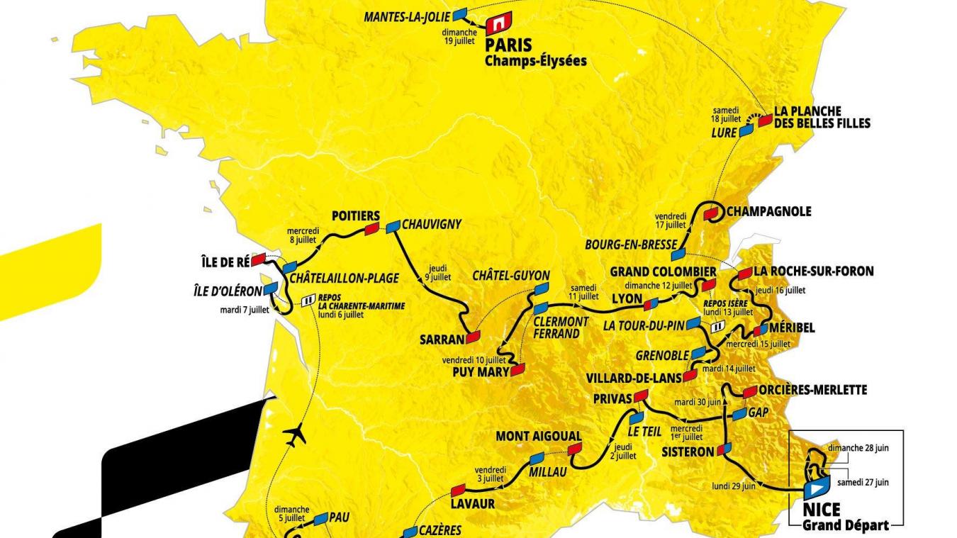 trajet etape tour de france aujourd hui