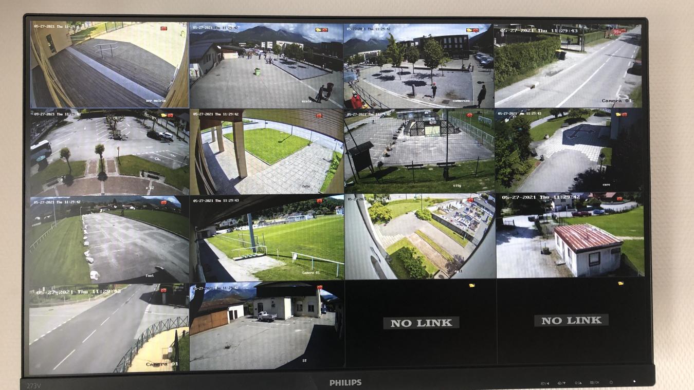 L’écran de contrôle des 14 caméras de Grignon qui viennent d’être mises en route.