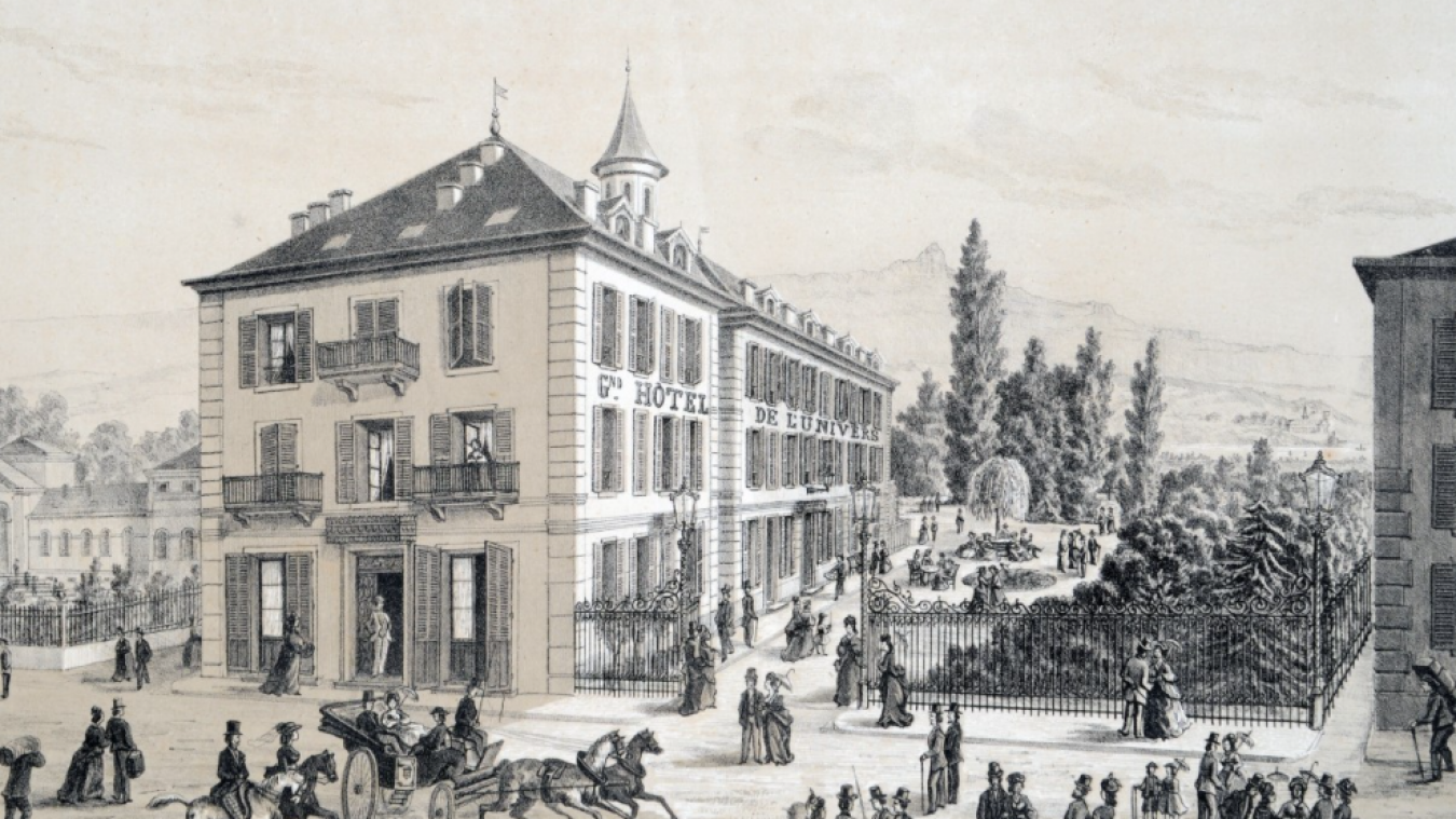 Le Grand Hôtel (à l’époque Grand Hôtel Impérial), tel que Napoléon III l’a connu lors de sa visite à Aix.