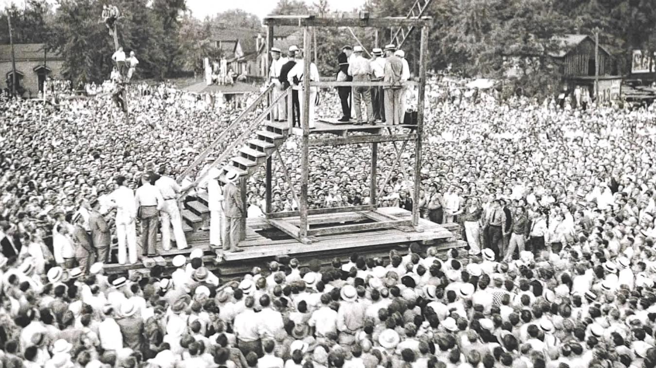 À l'image de cette exécution, en août 1936 dans le Kentucky (Etats-Unis), cette macabre cérémonie a attiré du monde en 1851 à Saint-Julien.