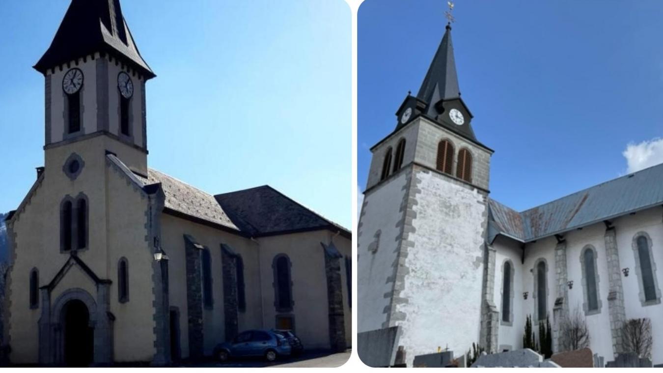Les églises de La Côte-d’Arbroz (à gauche) et des Gets ont été séparées le 23 avril 1722.