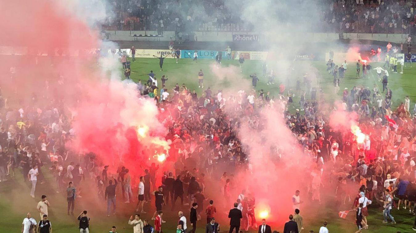 L’ambiance était à la fête vendredi 13 mai 2022 au Parc des Sports d’Annecy pour la montée en Ligue 2 du Fécé.