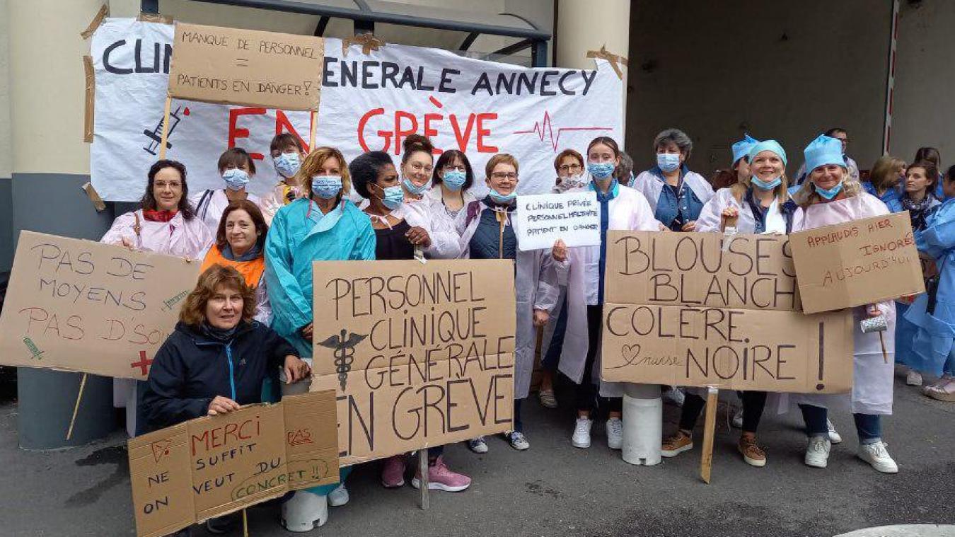 Le personnel de la clinique générale d’Annecy est en grève depuis ce mardi matin.