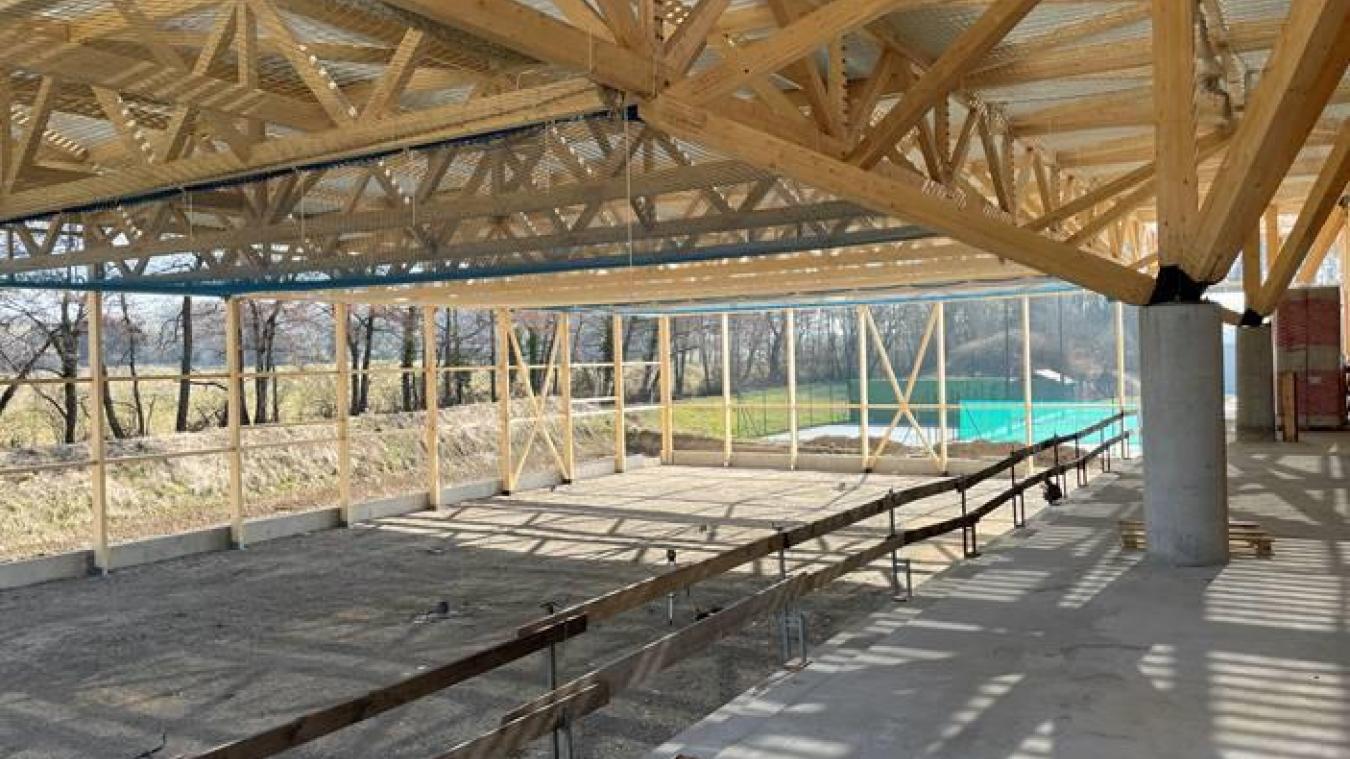 La salle des sports de Prévessin-Moëns, en cours de construction.