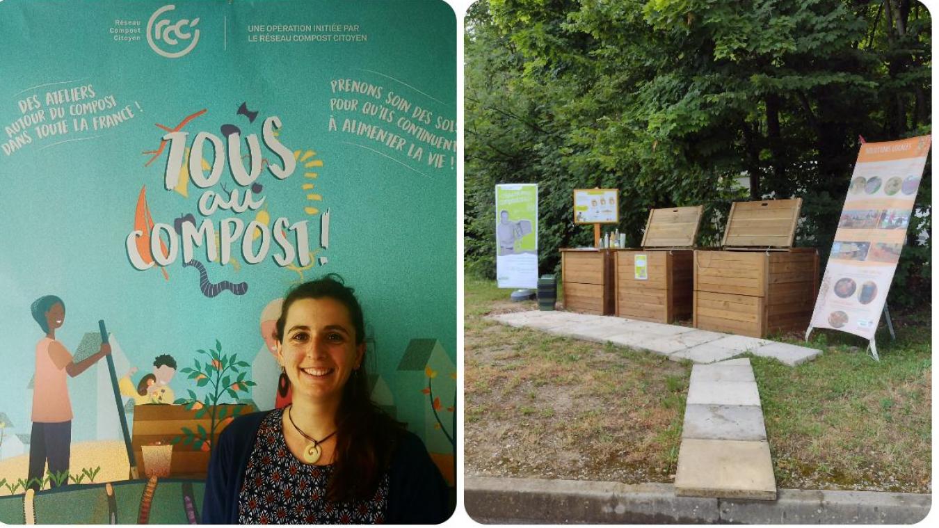 Marion Dauchy, maître composteur aux Épigées, accompagne les habitants pour créer des sites de compostage partagé.