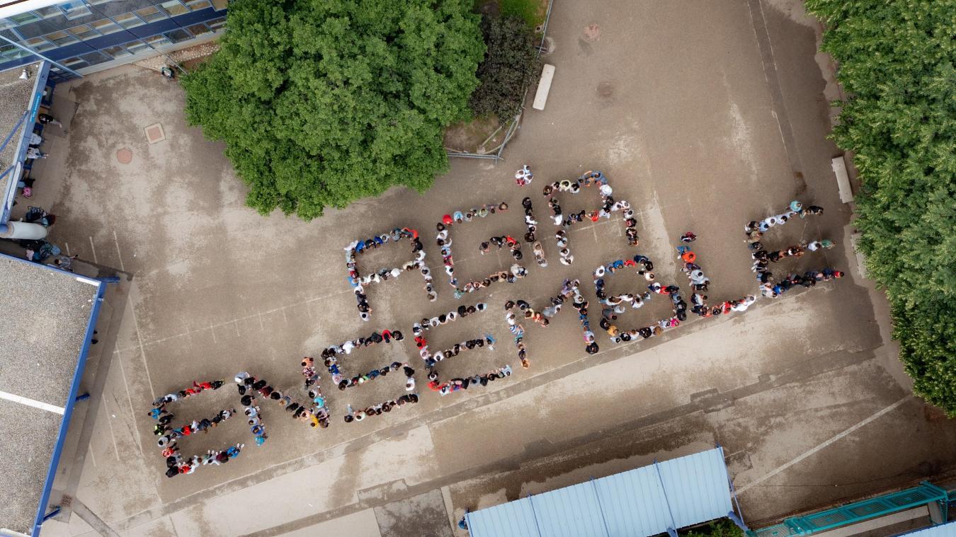 Le message vu du ciel. Crédit : Andrea Musso.