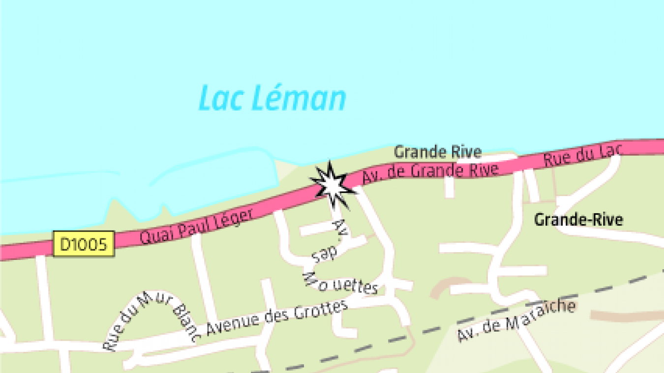L’accident s’est produit avenue de Grande-Rive à Evian-les-Bains.