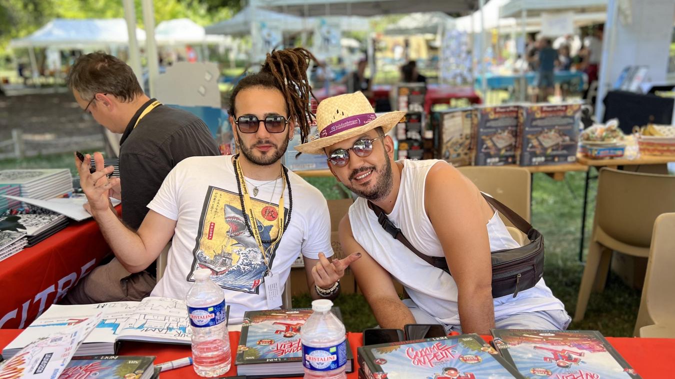 Le dessinateur L-Kim et le youtuber Jhon Rachid étaient présents au festival d’Annemasse samedi 18 juin.