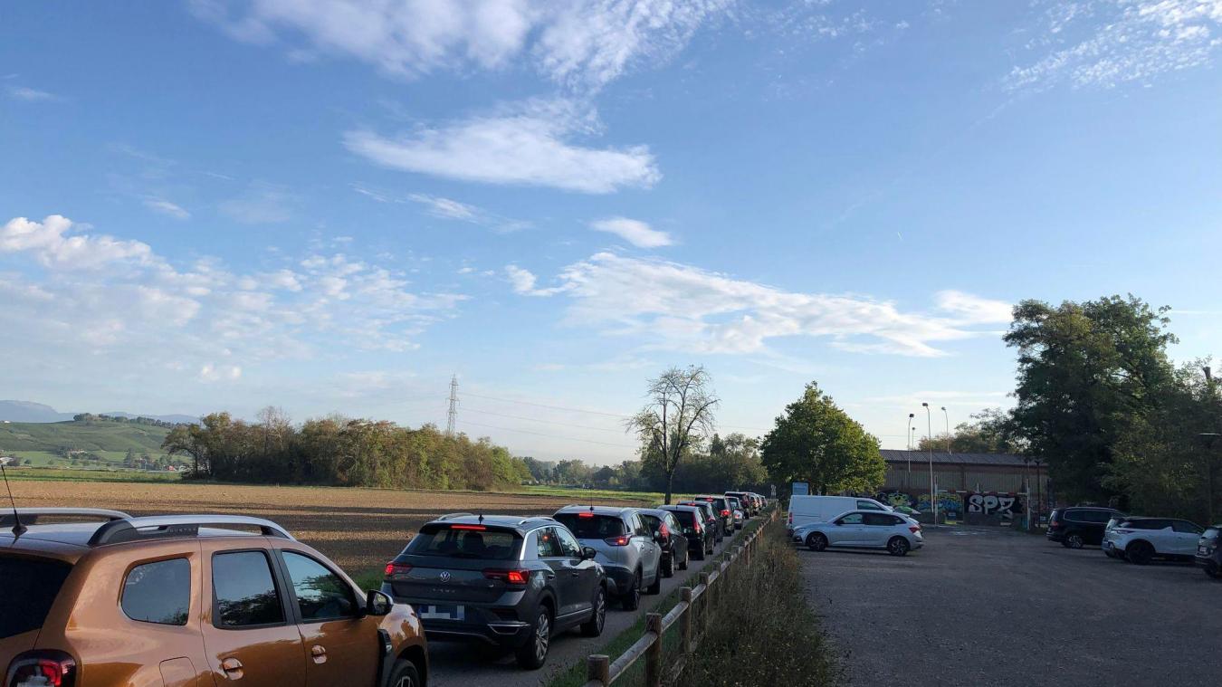 En amont de la douane de Certoux, ce mercredi 7 septembre.
