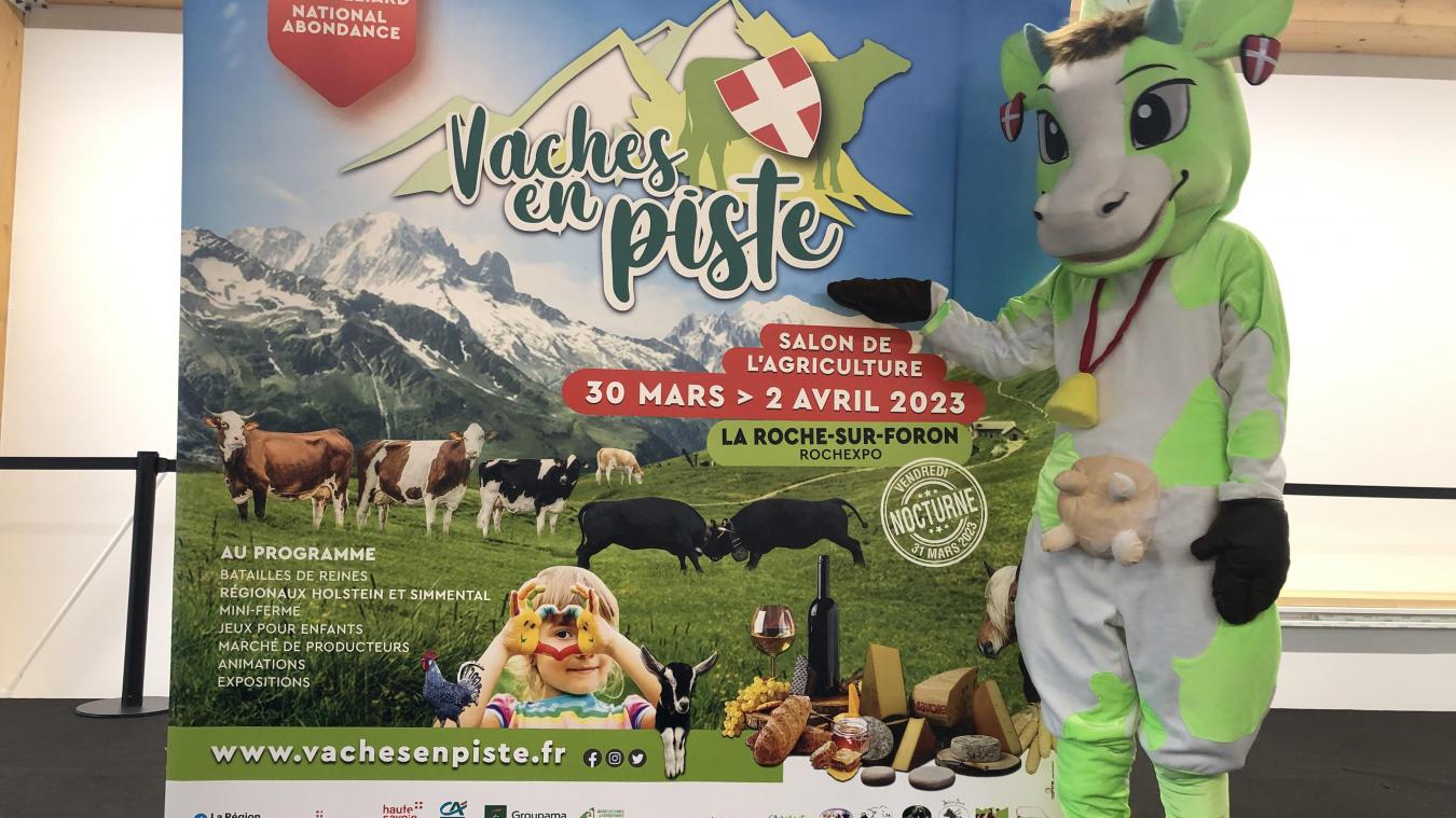 Alpine, mascotte de l’événement, a pointé le bout de son nez, en conclusion de la conférence de présentation de Vaches en Pistes, organisée à Rochexpo, le vendredi 14 octobre dernier.