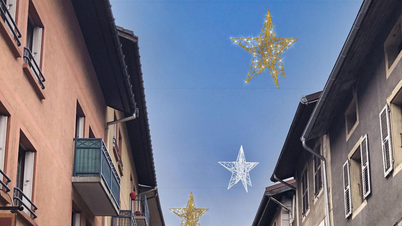 Une simulation des décorations de jour proposées par la mairie de Aime, les illuminations de Moutiers, d’Ugine et d’Albertville.