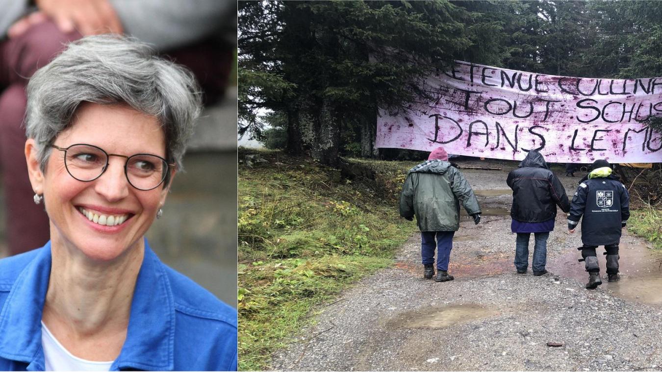 Sandrine Rousseau est venue en personne, dimanche 23 octobre 2022, soutenir le mouvement contre la nouvelle retenue collinaire à La Clusaz