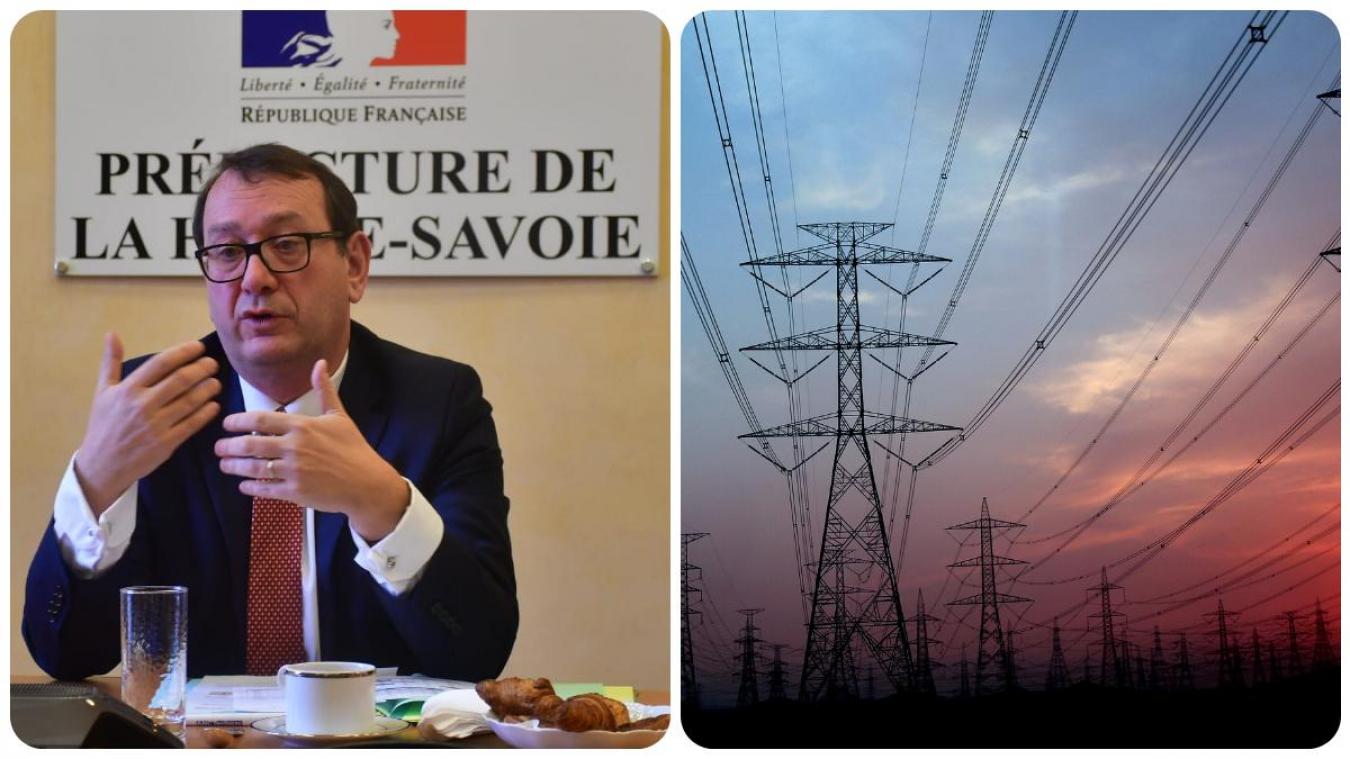 Le préfet de Haute-Savoie Yves Le Breton a dévoilé le plan de bataille en cas de demande d’électricté trop forte. Photo de droite: illustration Pixabay.