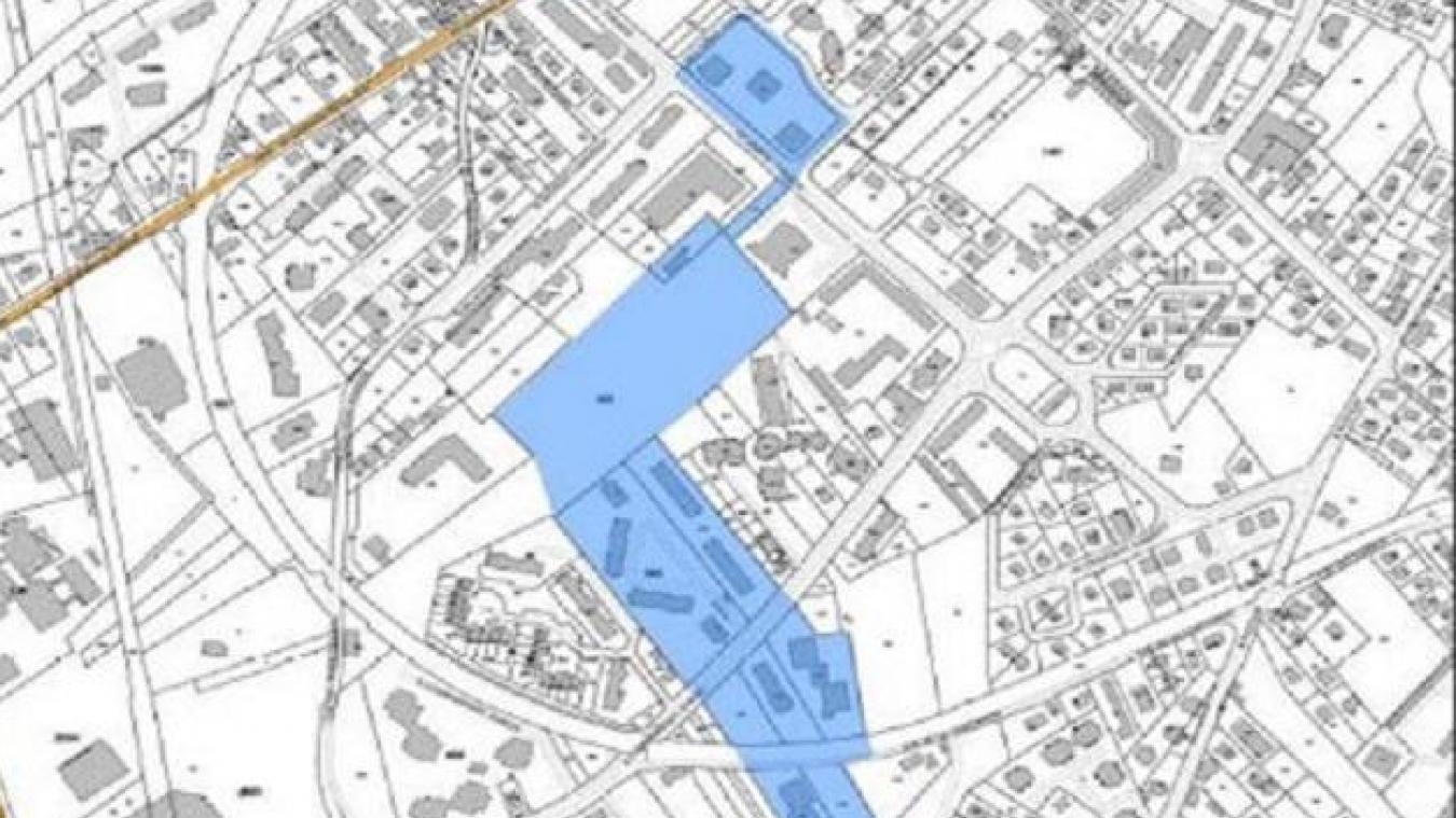 Le quartier concerné par le contrat de ville est représenté en bleu sur cette carte.
