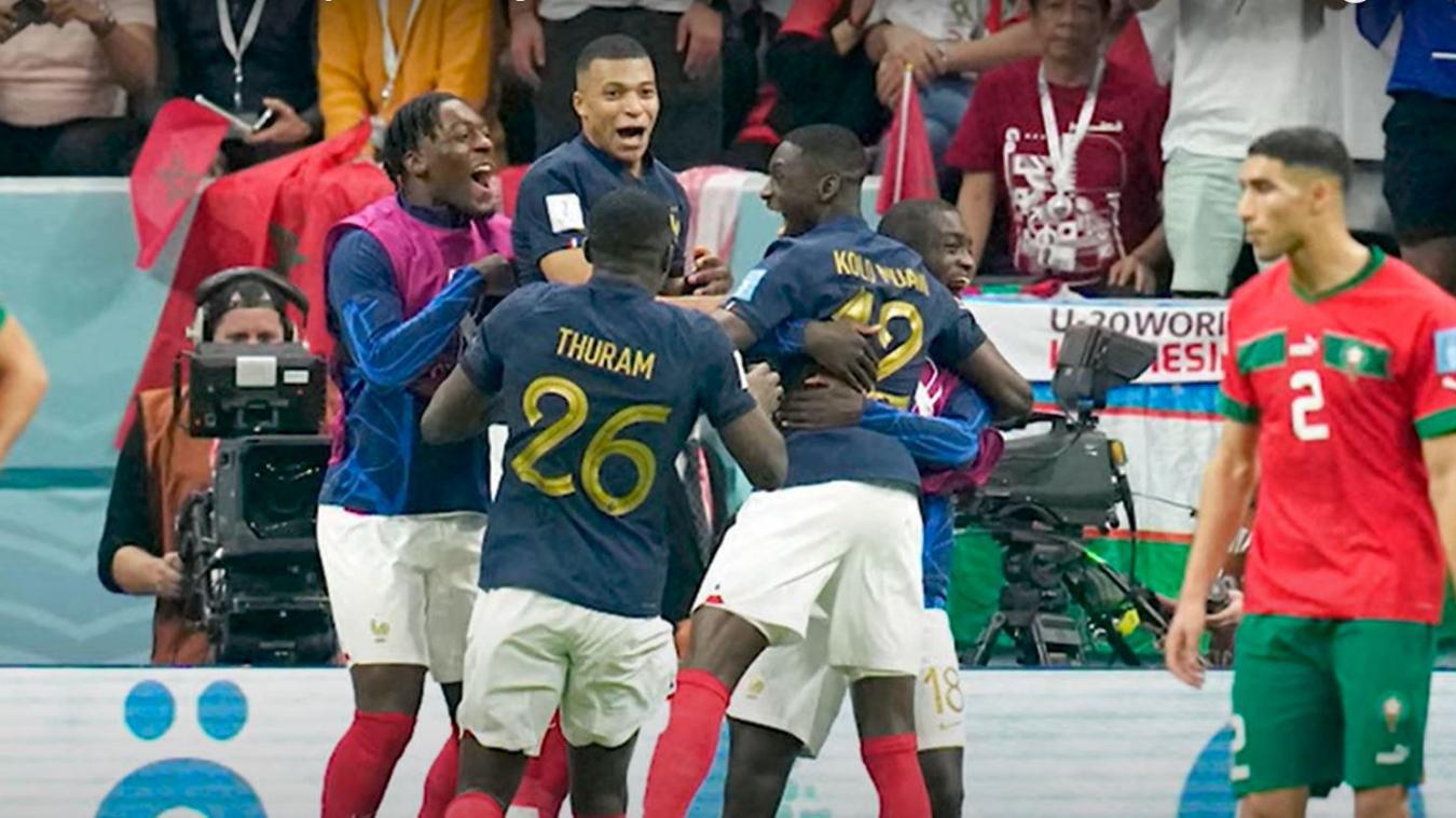 Les Bleus emmènent la France en demi-finale après leur victoire 2-0 face au Maroc.
