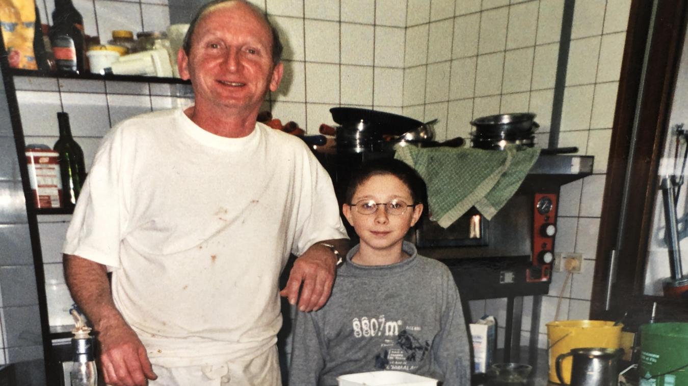 Jacques Guillermont et son fils au début des années 2000 Chez Jacques.
