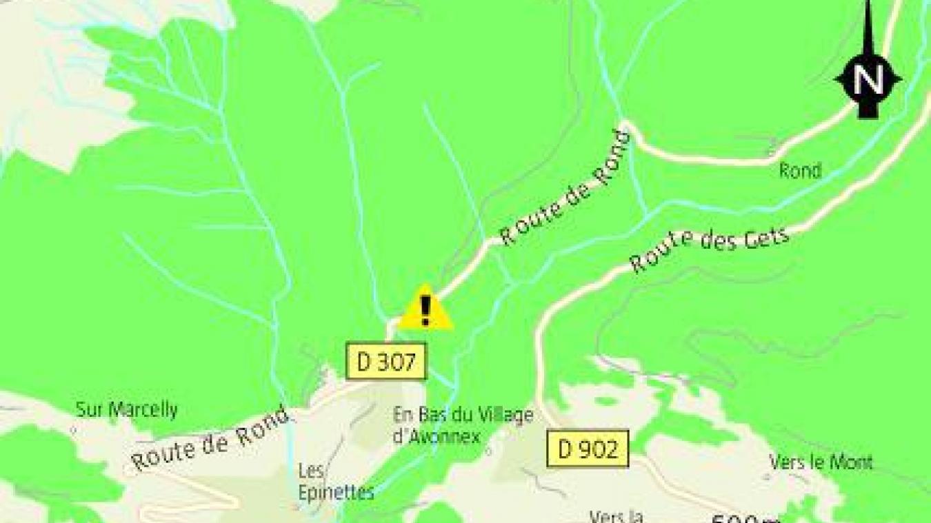 Vendredi 23 décembre, à Taninges un cours d’eau a déjà débordé au lieu-dit Leschaux.