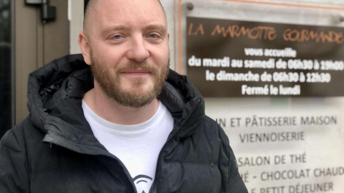 Renaud Muller, gérant de la boulangerie-pâtisserie La Marmotte gourmande à Tresserve.
