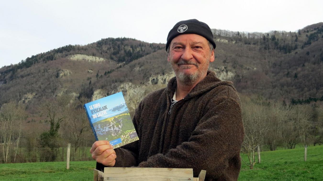 Jean-Marie Boimond, qui pratique l'escalade sur le massif et ailleurs depuis 58 ans, auteur du « Topo d'escalade du Salève », qui vient de paraître aux éditions du Stationnaire.