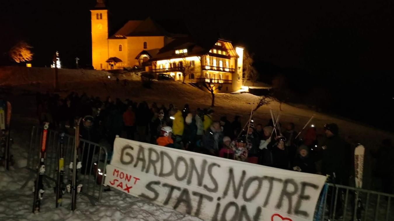 Une manifestation était organisée, au soir du 1er février, au Mont-Saxonnex, pour protester contre la fermeture de la station.