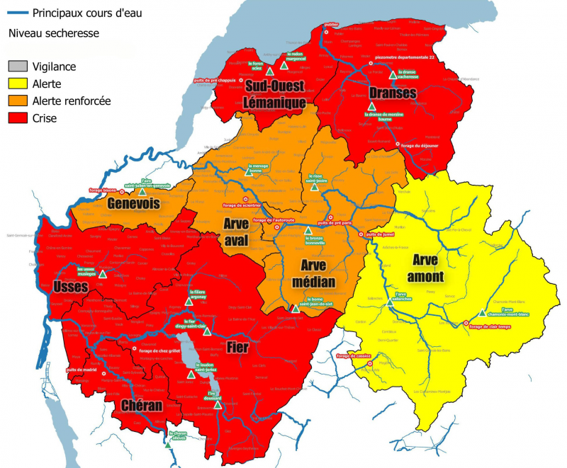 Cinq secteurs de Haute-Savoie sont désormais en alerte maximale.