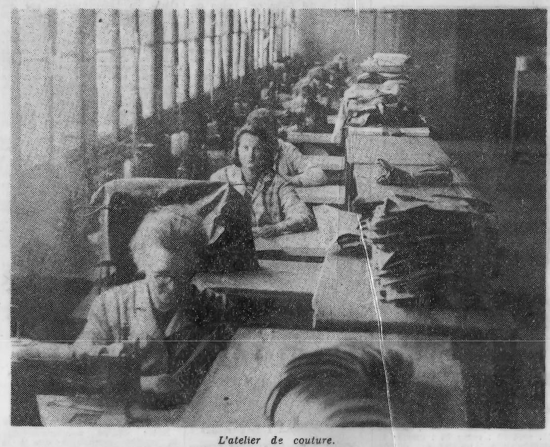 L’atelier de confection des sacs Millet à Annecy en 1950.