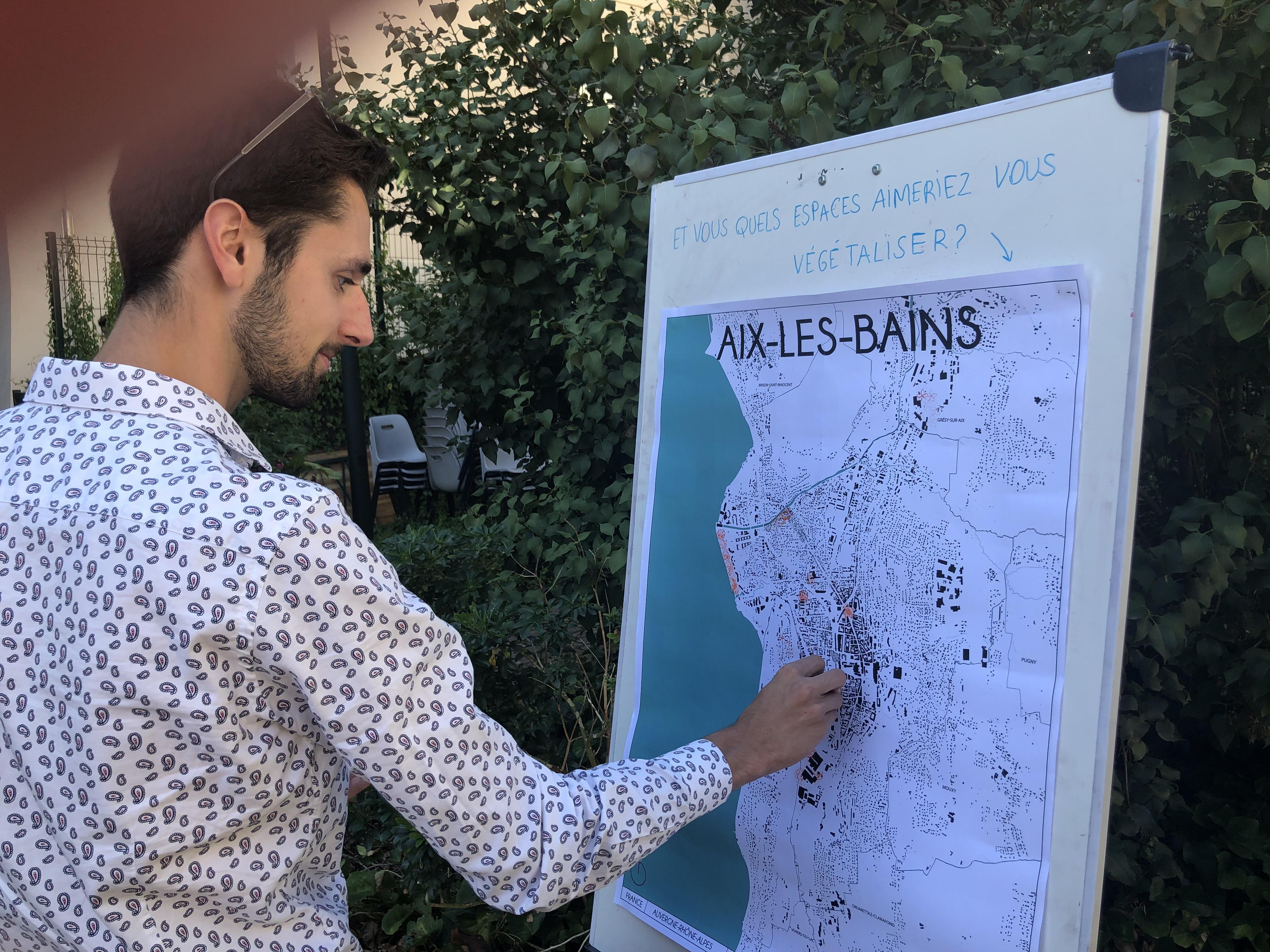 Les visiteurs ont été invités à tamponner sur une carte d’Aix-les-Bains, les coins de la cité thermale qu’ils souhaiteraient verdir.