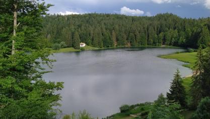 Baignade en plein-air au lac Genin, près d'Oyonnax