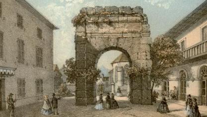Depuis le début des recherches sur l’Antiquité à Aix-les-Bains, l’arc de Campanus est un témoin de ce passé.