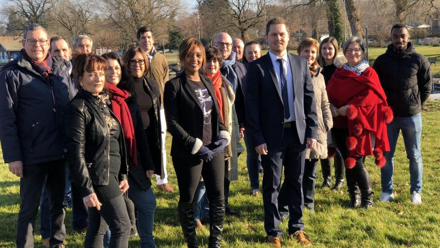 Cyril Demolis (au centre au premier rang) sera accompagné, entre autres, des adjoints sortant Fatima Bourgeois et Hubert Demolis.