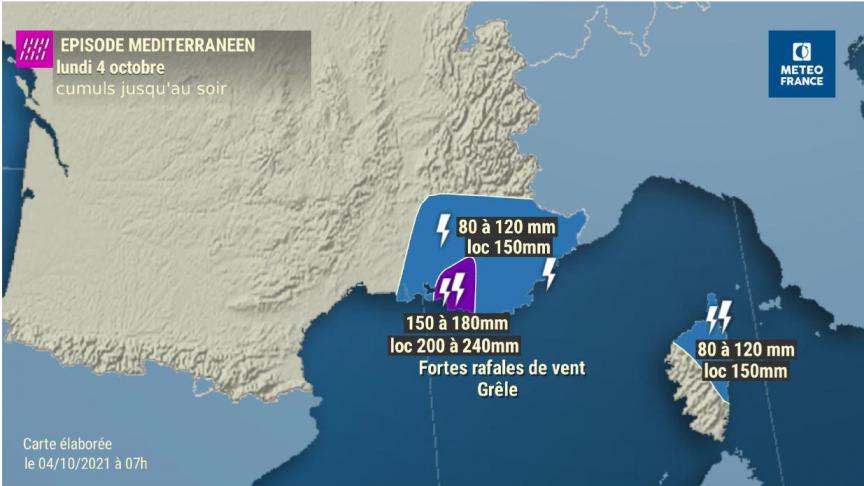 Le Sud-Est de la France est soumis depuis dimanche et ce lundi 4 octobre, à un épisode méditerranéen très marqué.