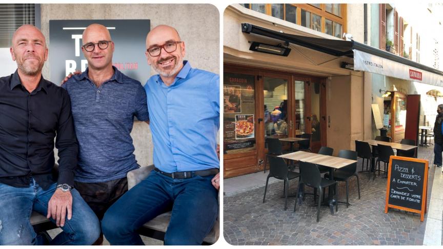 Laurent Roasio, Philippe Lafarge et Nicolas Duval, à la tête du Groupe Tribeca. La pizzeria historique, en vieille ville d’Annecy.