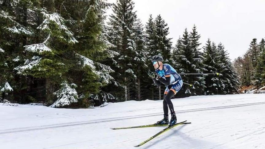 Julien Wartel, lors du dernier triathlon des neiges VautourMan, dans les Hautes-Pyrénées.