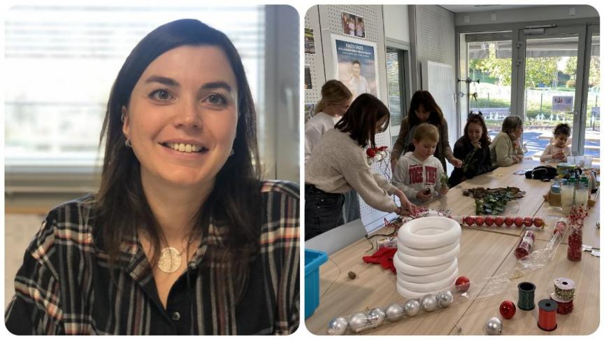 Emilie Devilleger, avec l’aide des bénévoles de l’association Habitat et Humanisme, organise des ateliers avec les résidents pour créer du lien social.