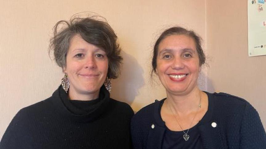 Cécile Fogola (à gauche), l’actuelle directrice de l’association «Espaces Femmes», et Saida Hamdi.
