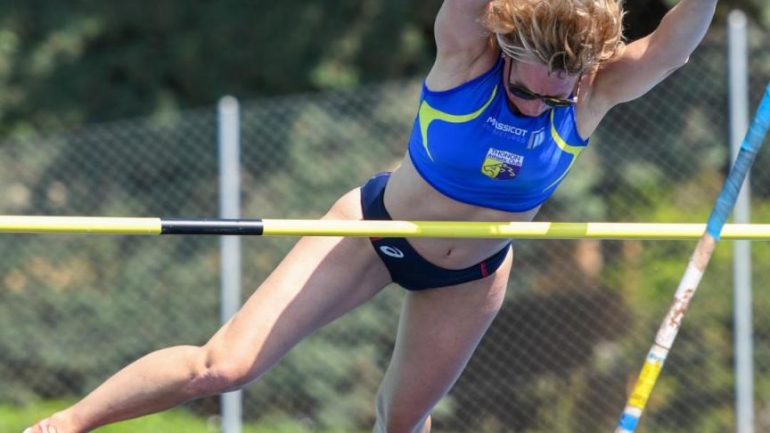 Isabelle Ferrari a obtenu la médaille de bvronze aux championnats du monde. Icilors du meeting mémorial Luc Killer, le14 mai 2022 à Montreux (Suisse).