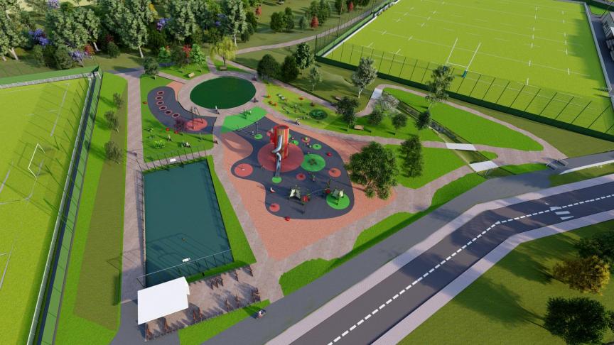 Visuel du projet de complexe sportif Sous les Vignes (Ville de Saint-Genis-Pouilly)