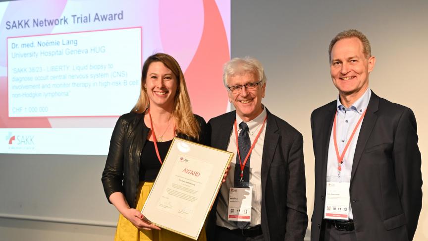 La Dre Noémie Lang, première lauréate de la bourse du Groupe suisse de recherche clinique sur le cancer (SAKK).