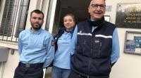 Alexis, Anna, en compagnie de leur commandant, le major David Desfarges.