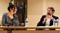 Nabil Louaar, ici avec l’écrivaine Brigitte Giraud, aura incarné la culture durant huit ans à Annemasse.