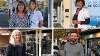 Nathalie Kaddari (avec une coiffeuse du salon), Muriel Renaud Benassy, Patricia Loison et Nicolas Favrat tiennent tous un commerce au centre de Sciez.
