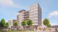 Le pôle des mobilités comprendra un P+R de plus de 500 places (à dr.), un hôtel 3 étoiles (à g.) et des commerces en rez-de-chaussée.